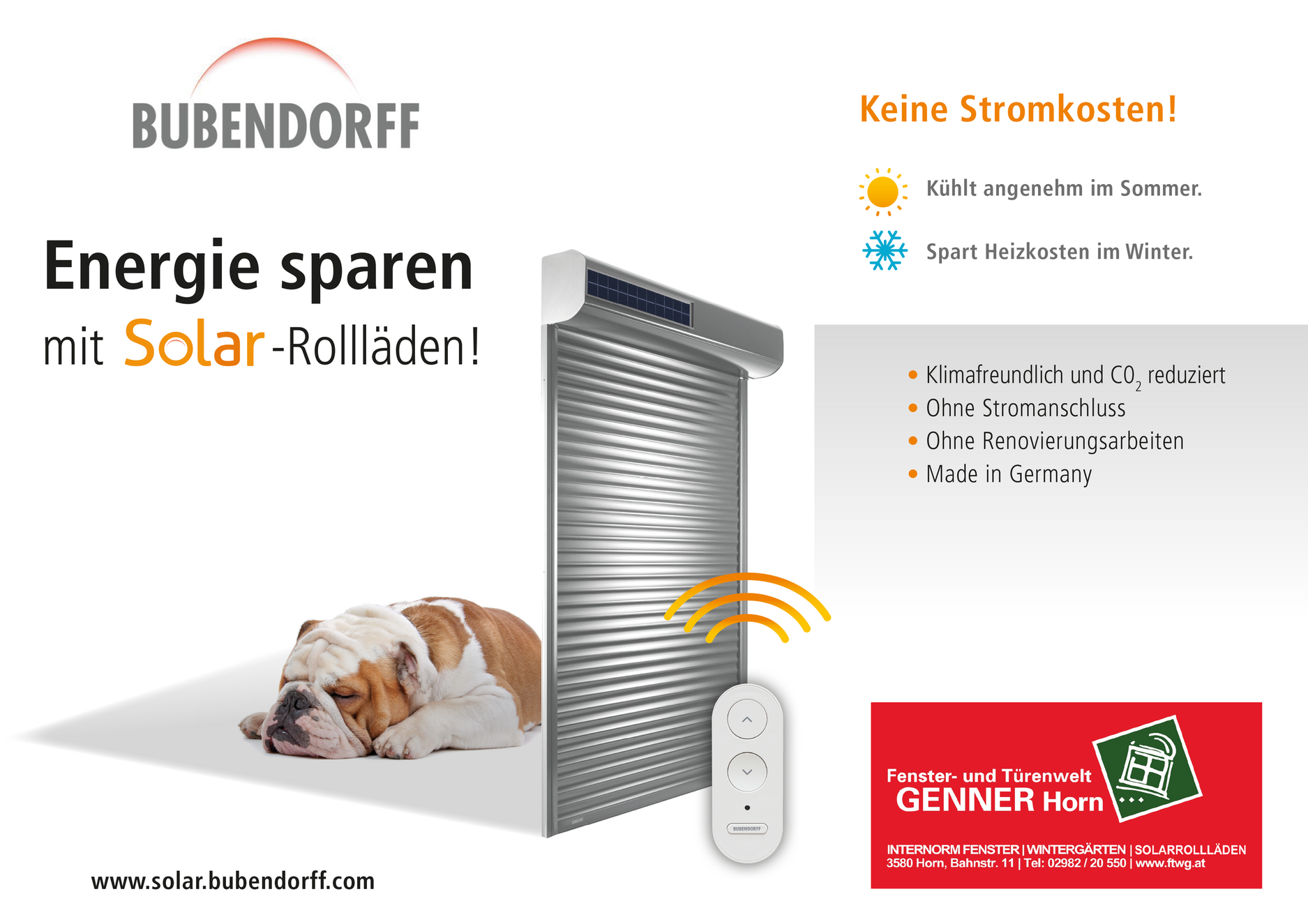 Energie sparen mit Solar - Rollläden